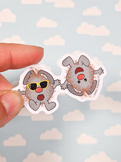 Dust Bunnies Glitter Sticker