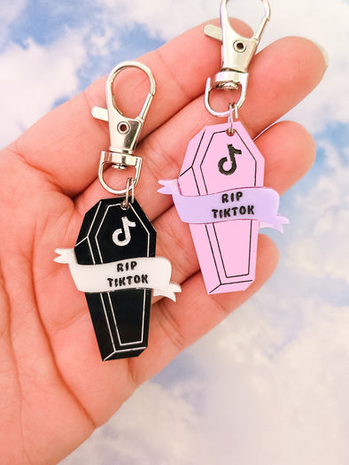 RIP TikTok Coffin Keychain